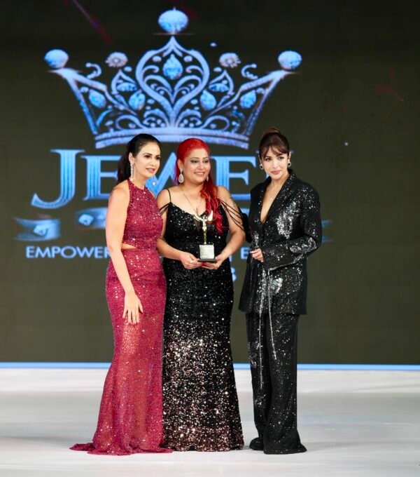 Azia, founder of Blush & Muse, with Malaika Arora and Akita Sharma at Narifirst Season 3, Goa